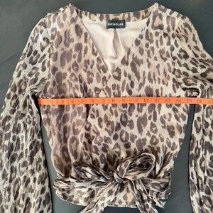 NICHOLAS Leopard Print Sheer Blouse - Sz 0